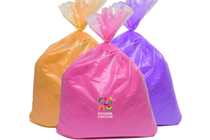 Sacs Poudre couleur fond blanc
